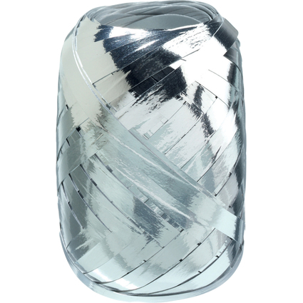 SUSY CARD Ruban cadeau bolduc, mtallique, 5mm x 20m, argent