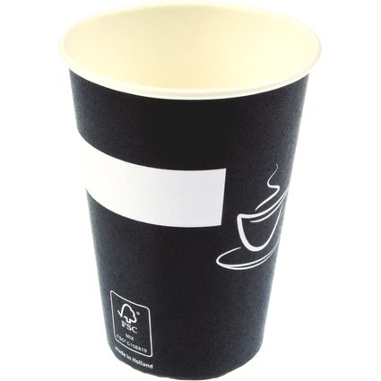 kangaro Gobelet en carton Eco, 0,18 L, noir/blanc