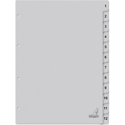 kangaro Intercalaire carton ECO, chiffres 1-12, 12 pices