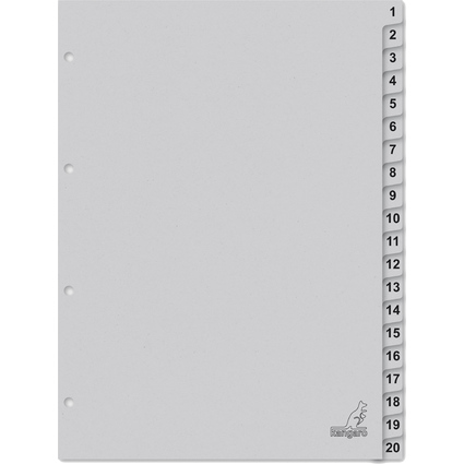 kangaro Intercalaire carton ECO, chiffres 1-20, 20 pices