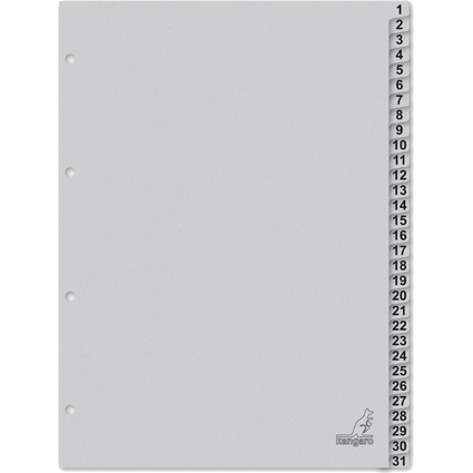 kangaro Intercalaire carton ECO, chiffres 1-31, 31 pices