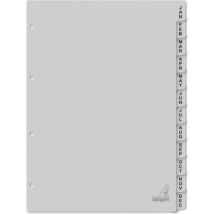 kangaro Intercalaire carton ECO, mois, A4, 12 pices