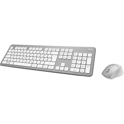 hama Desktop Set "KMW-700", kabellos, silber/wei