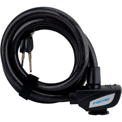 FISCHER Cble antivol pour vlo, longueur: 1.800 mm, noir