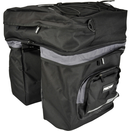 FISCHER Sacoche pour porte-bages de vlo, 3 sacs, noir