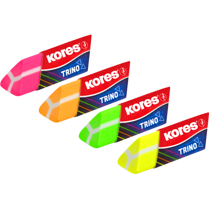 Kores Gomme en plastique "Trino", fluorescent