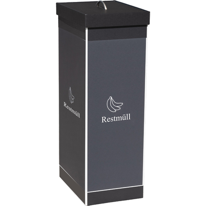 PAPERFLOW Wertstoffsammelbox für Restmüll, schwarz, 60 Liter