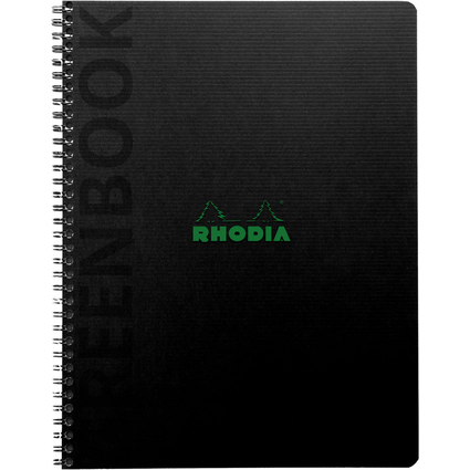 RHODIA Cahier  spirale GREENPAD, A5+, quadrill, noir