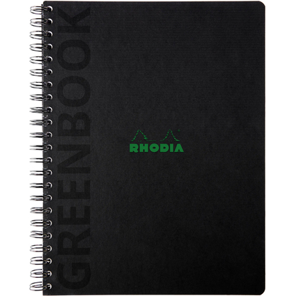 RHODIA Cahier  spirale GREENPAD, A4+, quadrill, noir