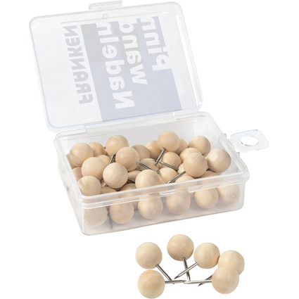 FRANKEN Punaises en bois, rond, contenu: 40 pices