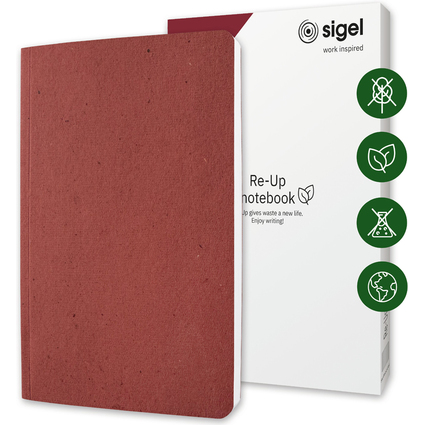 sigel Carnet de notes Re-Up, A5, quadrill, rouge