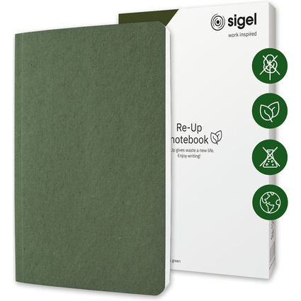 sigel Carnet de notes Re-Up, A5, quadrill, vert mousse