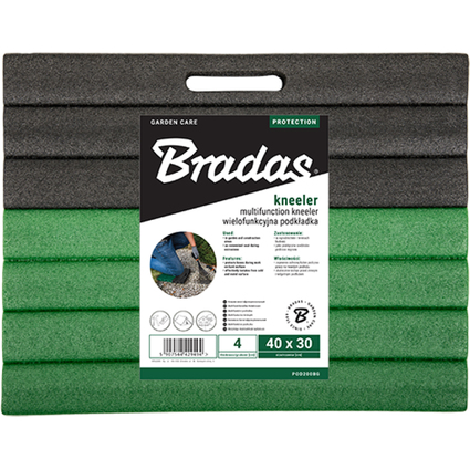 Bradas Planche pour genou, (L)400x(T)300x(H)40mm, noir/vert