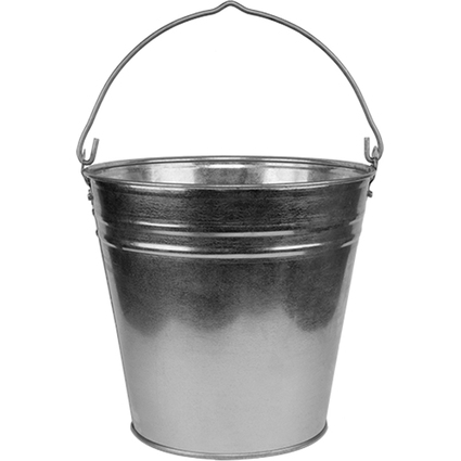 Bradas Seau en zinc, 5 litres, argent