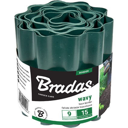 Bradas Bordure de gazon, hauteur 150 mm, longueur 9 m, vert