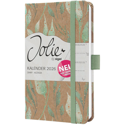 sigel Agenda de poche Jolie Pure 2026 "Sparkle Leaves", A6