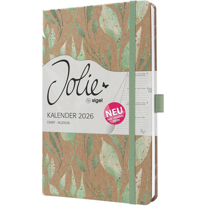 sigel Agenda planning Jolie Pure 2026 "Sparkle Leaves", A5