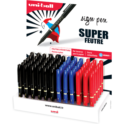 uni-ball Stylo feutre SIGN PEN MYT7, prsentoir de 100