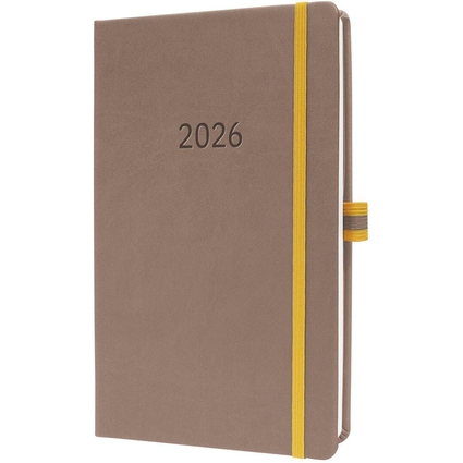 sigel Buchkalender Linescape 2026, ca. A5, braun