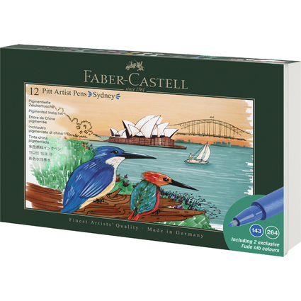 FABER-CASTELL Feutre PITT artist pen, set de 12 Sydney