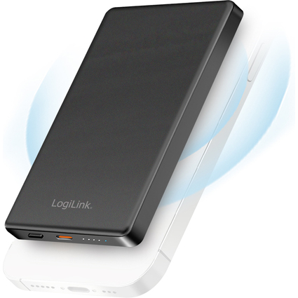 LogiLink Powerbank magntique, 5.000 mAh, USB-C, noir