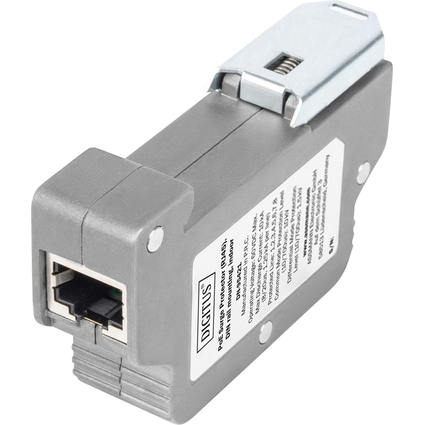 DIGITUS Parasurtenseur PoE (RJ45), montage sur rail DIN
