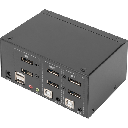 DIGITUS Commutateur KVM, 2 ports, Dual Display, DisplayPort