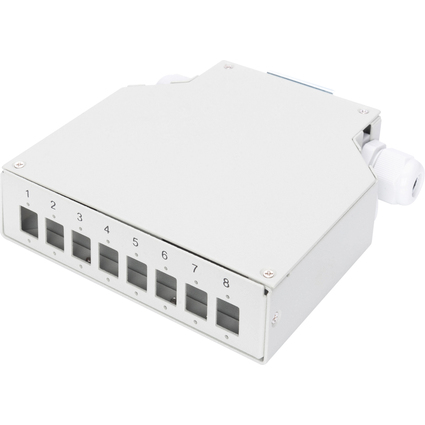 DIGITUS Bote d'pissure pour rails DIN, pour 8 LC/DX, gris