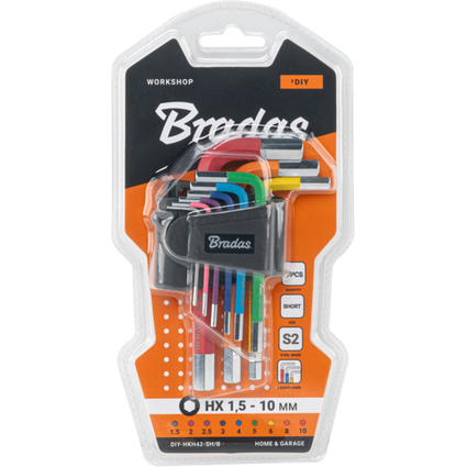 Bradas Jeu de cls Allen, 9 pices, multicolore