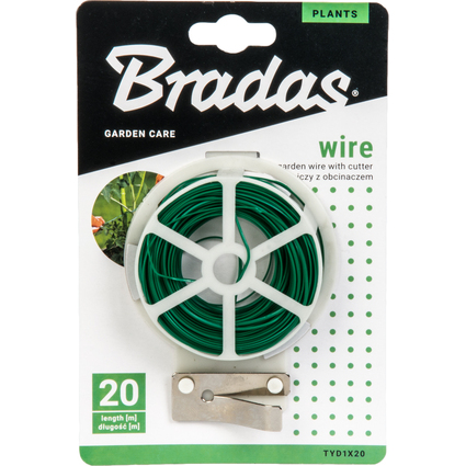 Bradas Fil de fer avec pince coupante, 30 m, vert