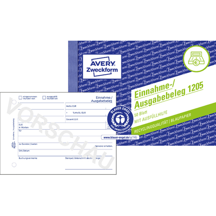 AVERY Zweckform Formularbuch "Einnahme-/Ausgabebeleg"