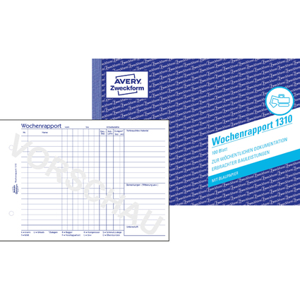 AVERY Zweckform Formularbuch "Wochenrapport", A5 quer