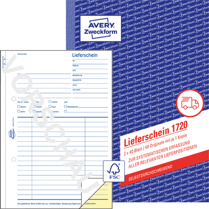 AVERY Zweckform Formularbuch "Lieferschein", SD", A5