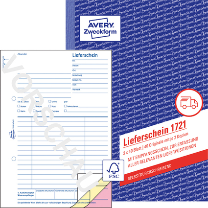 AVERY Zweckform Formularbuch "Liefer-/Empfangsschein", SD