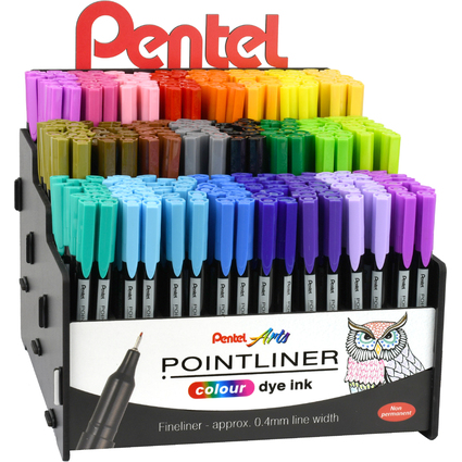 PentelArts Feutre POINTLINER colour dye ink, prsentoir