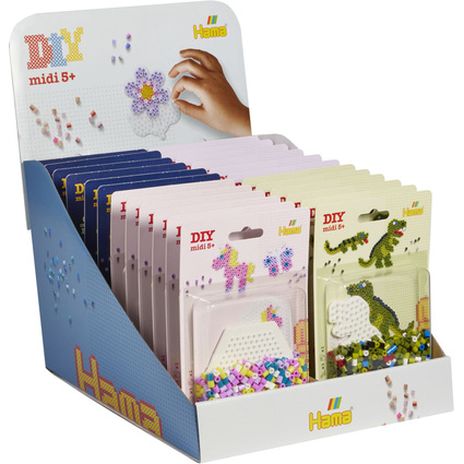 Hama Perles  repasser midi, assorti en 4 motifs, prsentoir