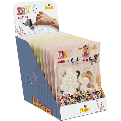 Hama Perles  repasser midi, assorti en 3 motifs, prsentoir