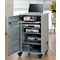 nobo Armoire mobile multimdia en aluminium, 4 plateaux
