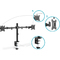 DIGITUS Support double cran universel, fixation par serrage