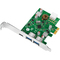 LogiLink Carte PCI Express USB 3.2, 3 ports, 5 GBit/sec.