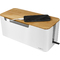 LogiLink Bote  cble, avec couvercle en bambou, blanc