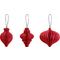 HEYDA Set dcoration "Goutte en nid d'abeille", rouge