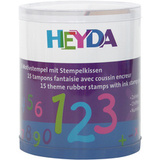 HEYDA kit de tammpons  motifs "chiffres",boite transparente