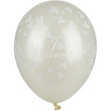 PAPSTAR ballons baudruche "Just Married", ivoire mtallique