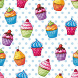 PAPSTAR serviettes  motif "Cupcakes", 330 x 330 mm
