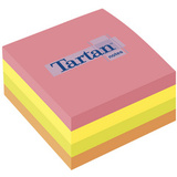 Tartan bloc-notes repositionnable en forme cube, 76 x 76 mm
