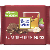 Ritter sport Tablette de chocolat rhum RAISIN NOISETTE,100 g
