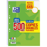 Oxford copies doubles perfores, A4, quadrill, avec marge