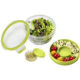 emsa Bote  salade CLIP & GO, 1,0 L, transparent / vert