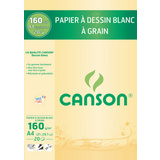 CANSON bloc de papier  dessin, A4, 160 g/m2, blanc